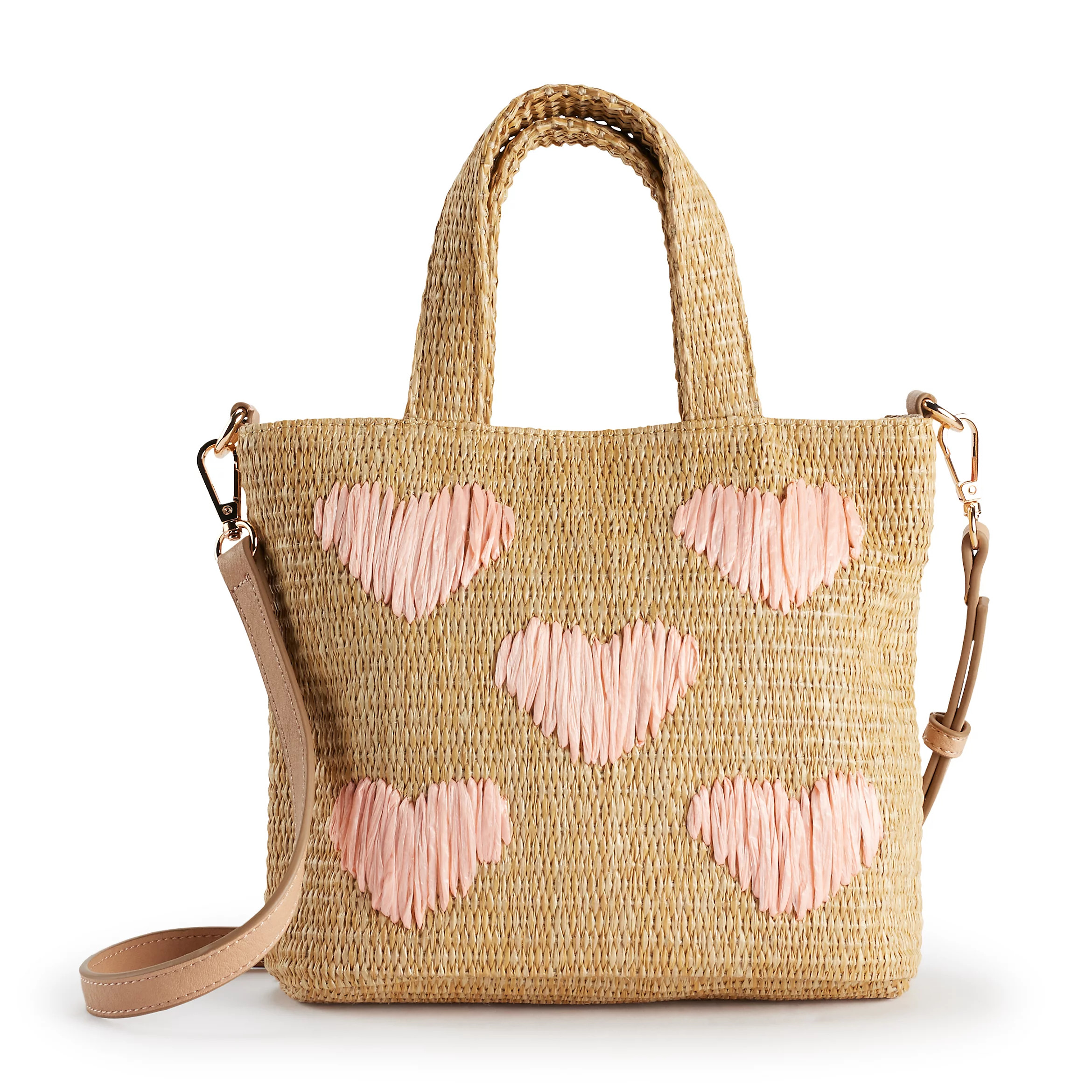 LC Lauren Conrad Heart Straw Crossbody Bag | Kohl's