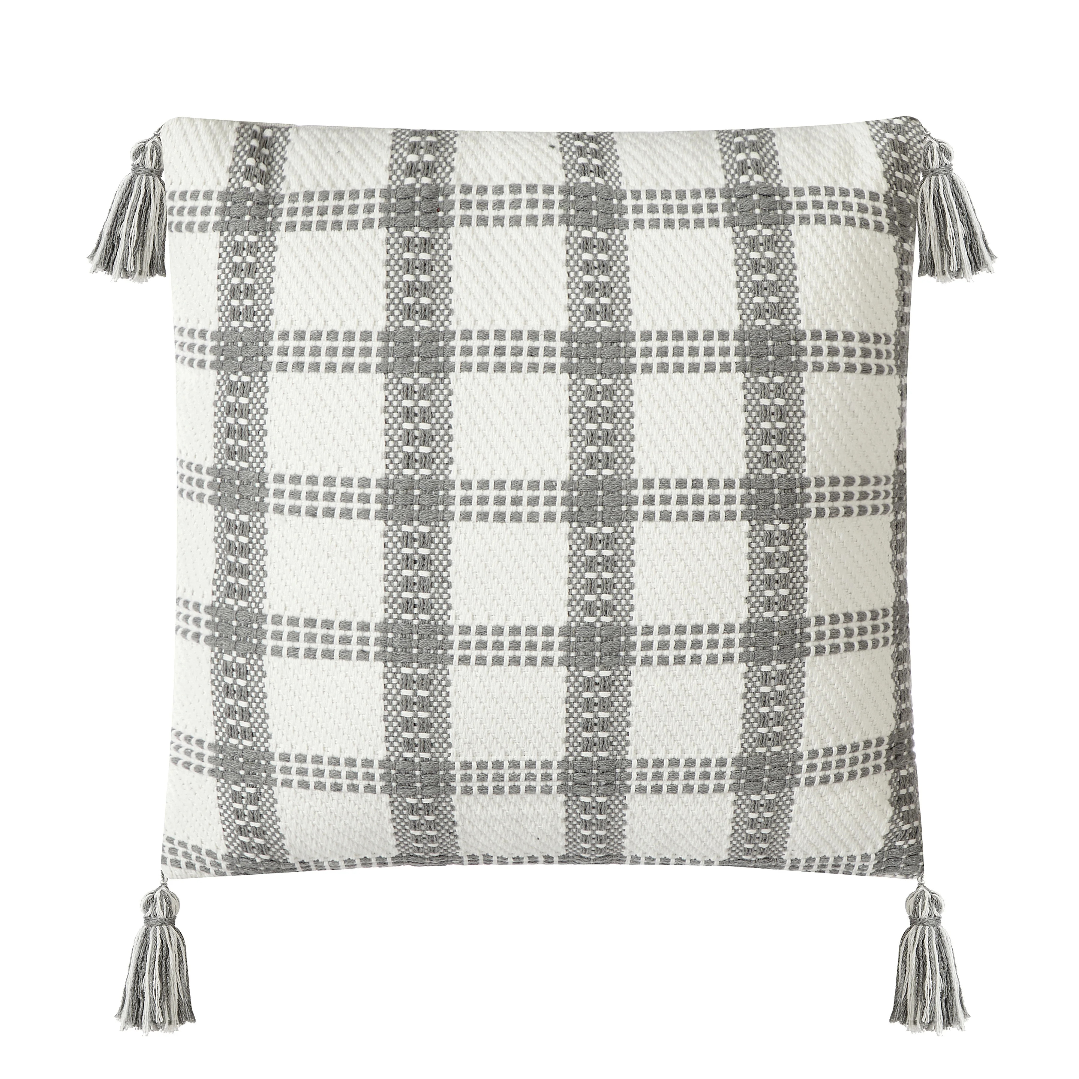 Mainstays Window Plaid Square Decorative Pillow, Gray 18" x 18" | Walmart (US)