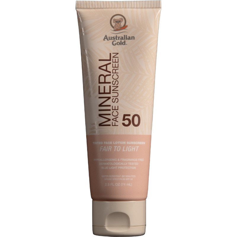 Mineral SPF 50 Tinted Face Fair to Light 2.5 fl oz | Australian Gold