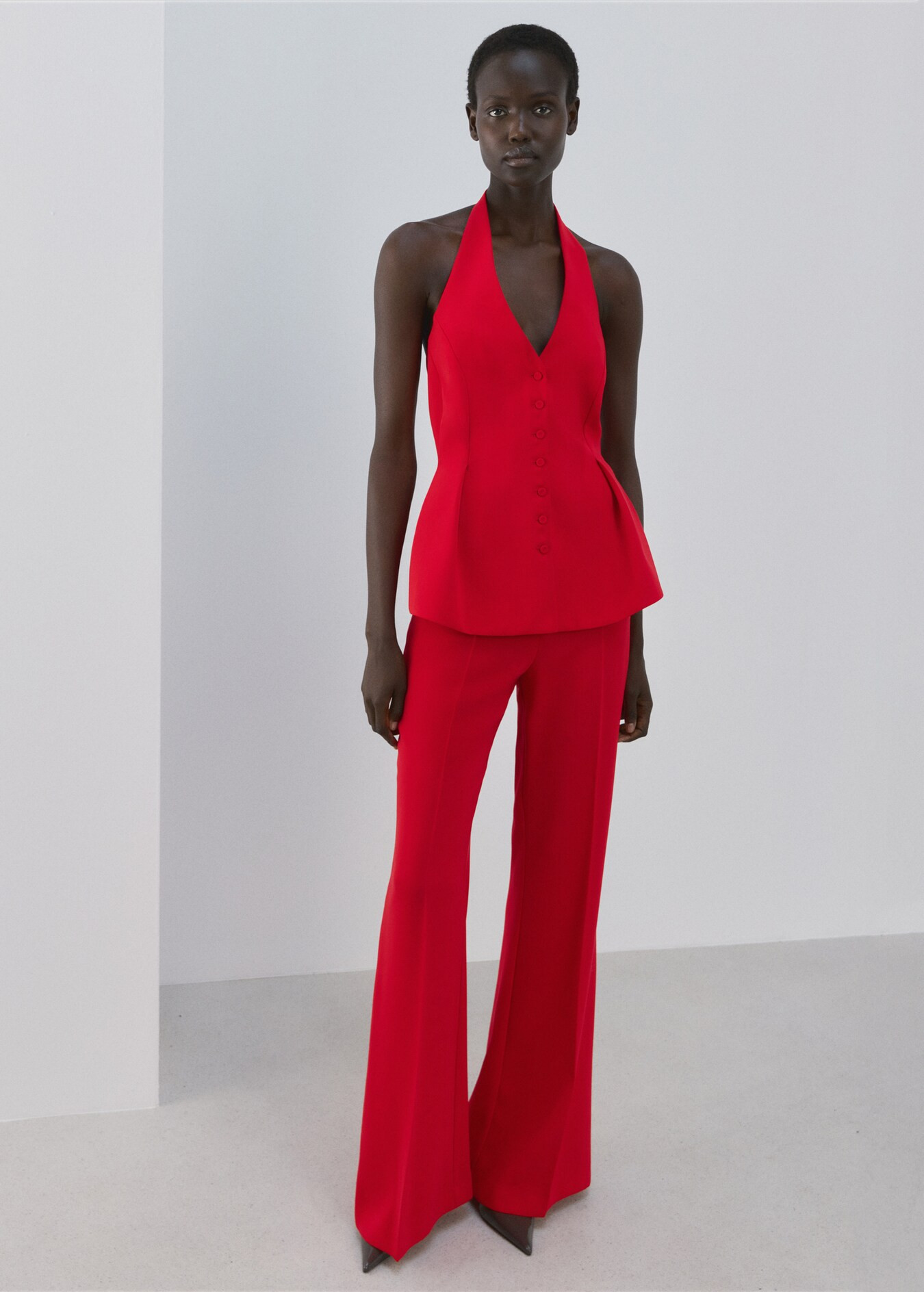 Peplum top with halter neck | Mango (US/MX/AU)