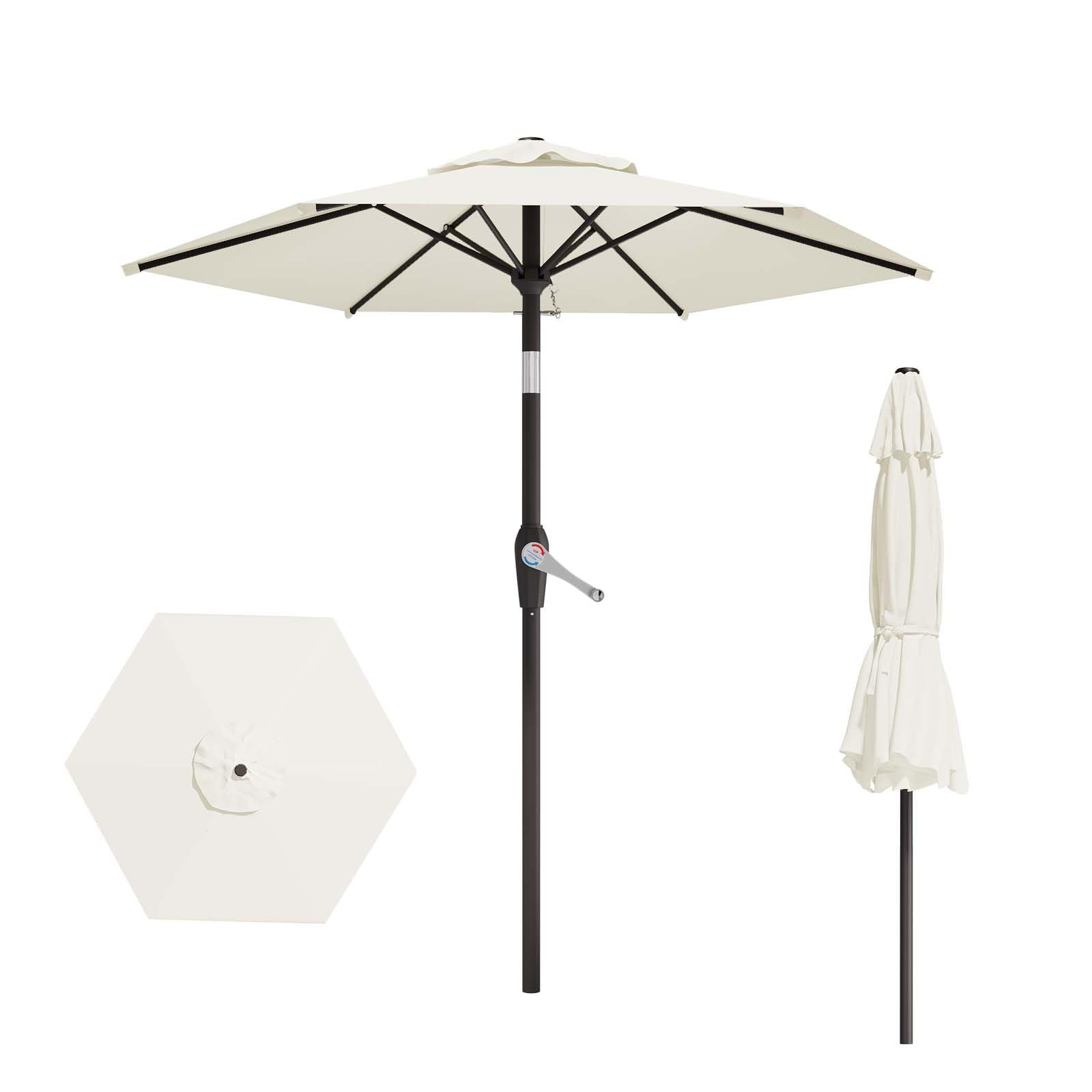 7.5FT Patio Umbrella Table Market Umbrella w/Tilt and Crank Heavy-Duty Round Outdoor Umbrellas fo... | Amazon (US)