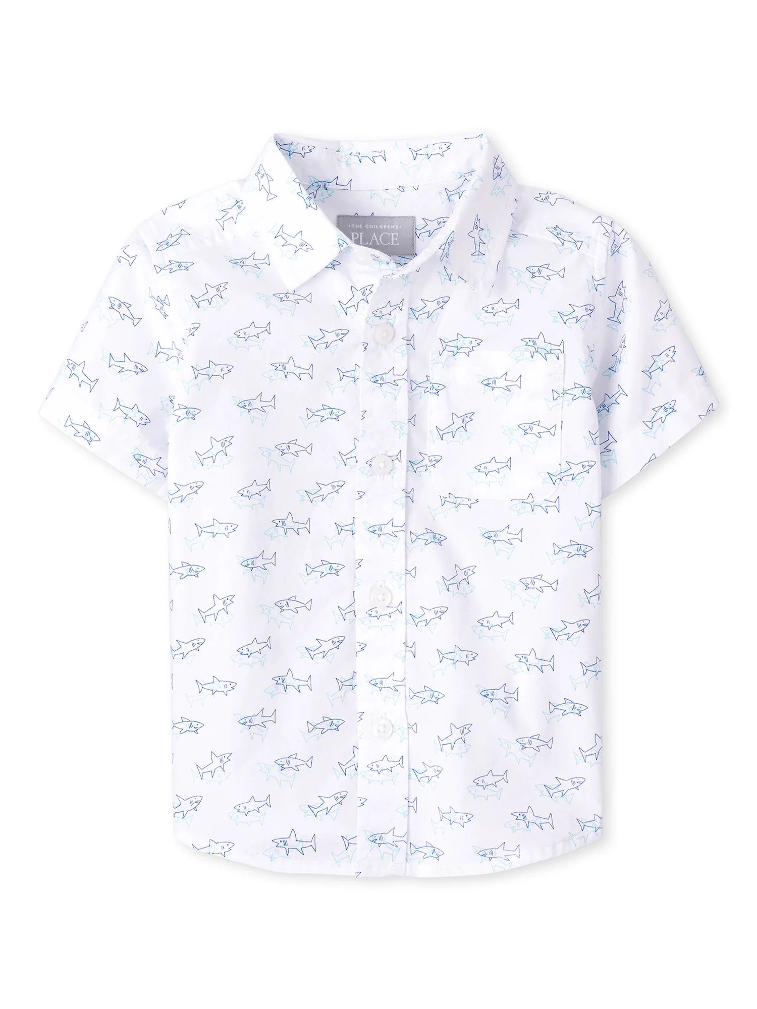 Baby and Toddler Boys Short Sleeve Shark Print Button Down Shirt | Walmart (US)