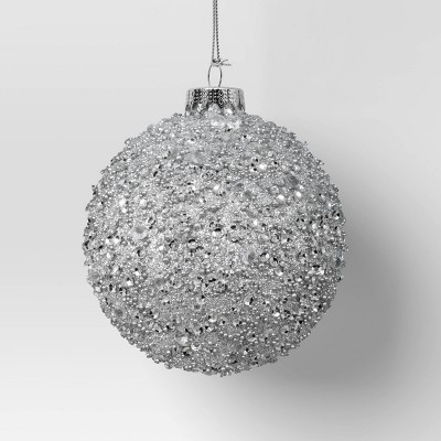 Christmas Silver Beaded Ball Ornament - Wondershop™ | Target