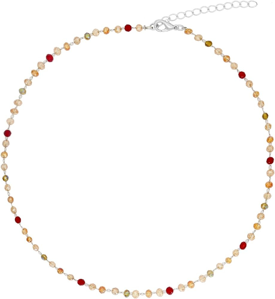 YOOESTORES82 Bohemia Colorful Beaded Beads Choker Necklace for Women Girls,Simple Fresh Green Cry... | Amazon (US)