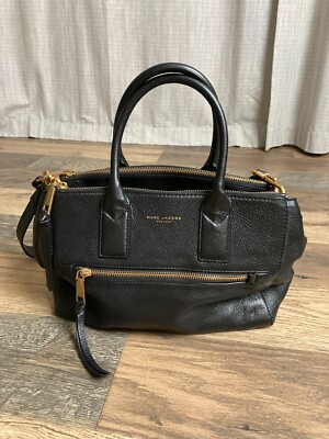 Marc Jacobs The Tote Bag Recruit East West Tote (Black/Gold) $518 | eBay US