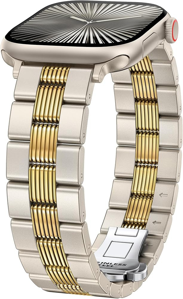 TOYOUTHS Mixed Metal Band Compatible with Apple Watch Bands 38/40/41/42/44/45/46/49mm Women Men, ... | Amazon (US)