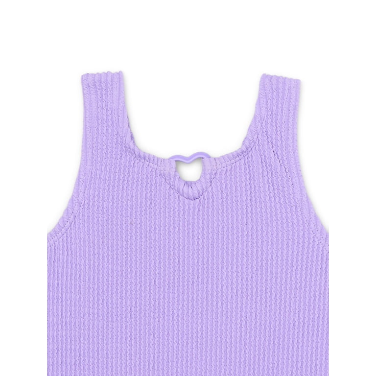 Wonder Nation Toddler Girl Textured One- Piece Swimsuit, Sizes 12M-5T | Walmart (US)