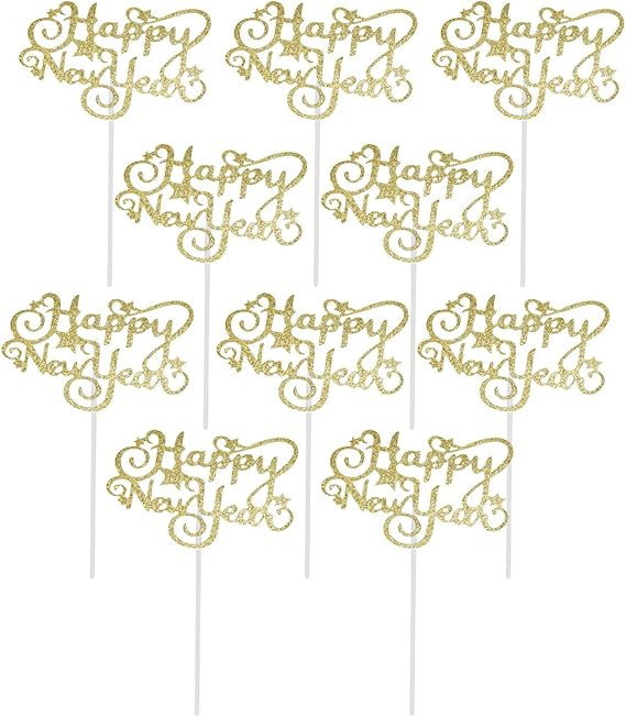 BinaryABC Happy New Year Cake Toppers Cake Picks,New Year Cake Decorations,New Years Eve Party De... | Amazon (US)