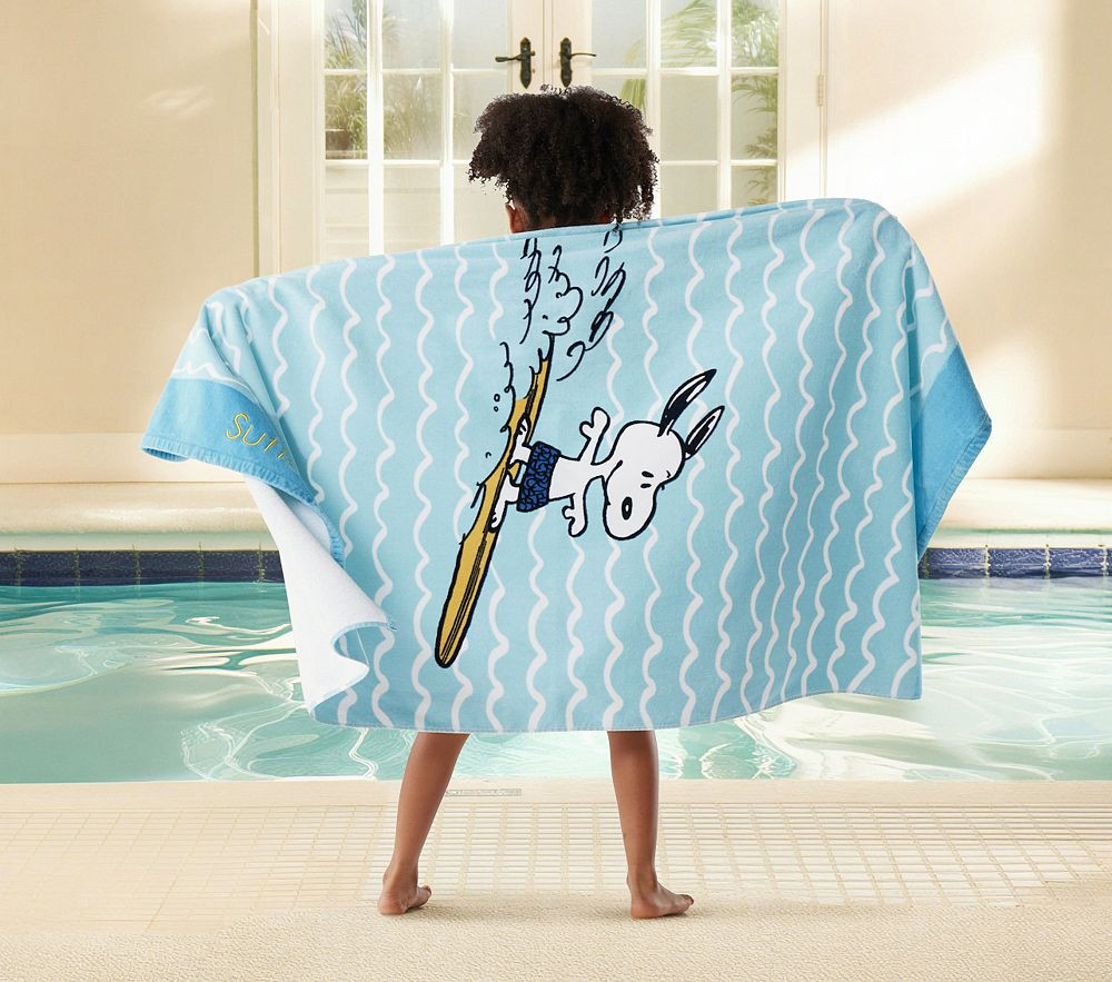 Peanuts® Snoopy® Surf Kid Beach Towel UPF 50+ | Pottery Barn Kids
