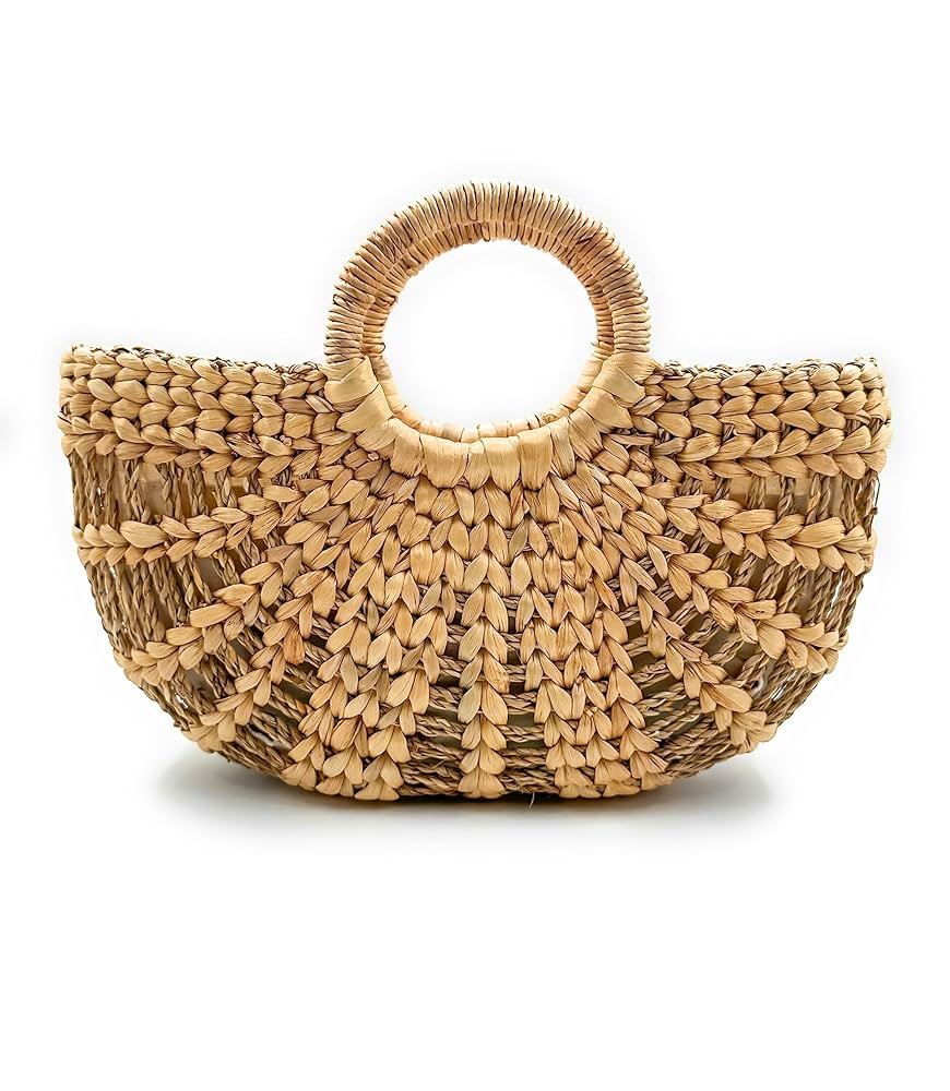 AgnesGP Straw Bag For Women | Beach Bag Tote | Handmade Rattan Purse For Summer | Trendy Womens W... | Amazon (US)