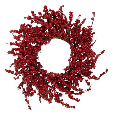 Northlight 18-in Indoor Red Berry Artificial Christmas Wreath | Lowe's