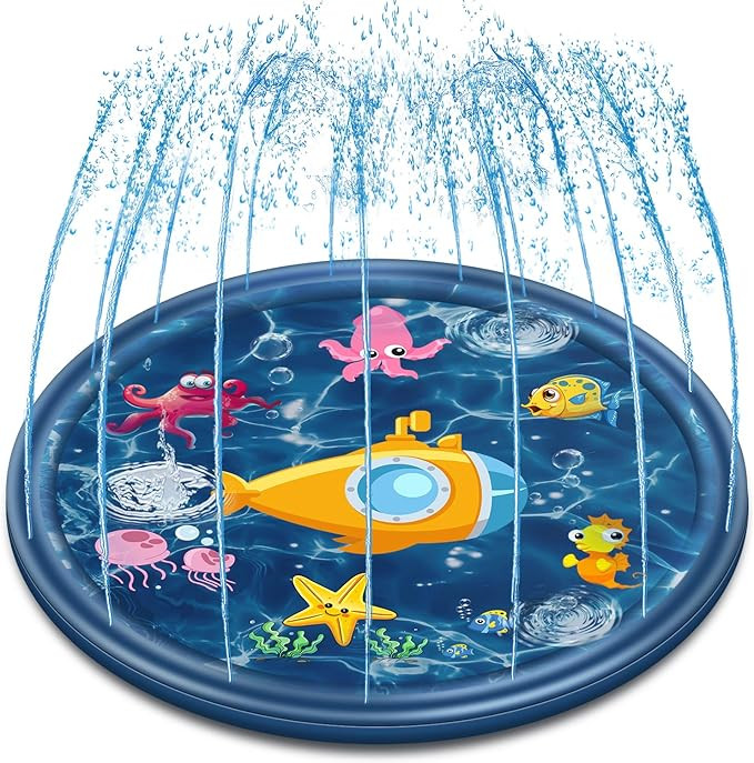 Outdoor Toys Splash Pad for Toddlers and Kids Adults Gifts, 68'' Outside Sprinkler Pool Water Toy... | Amazon (US)