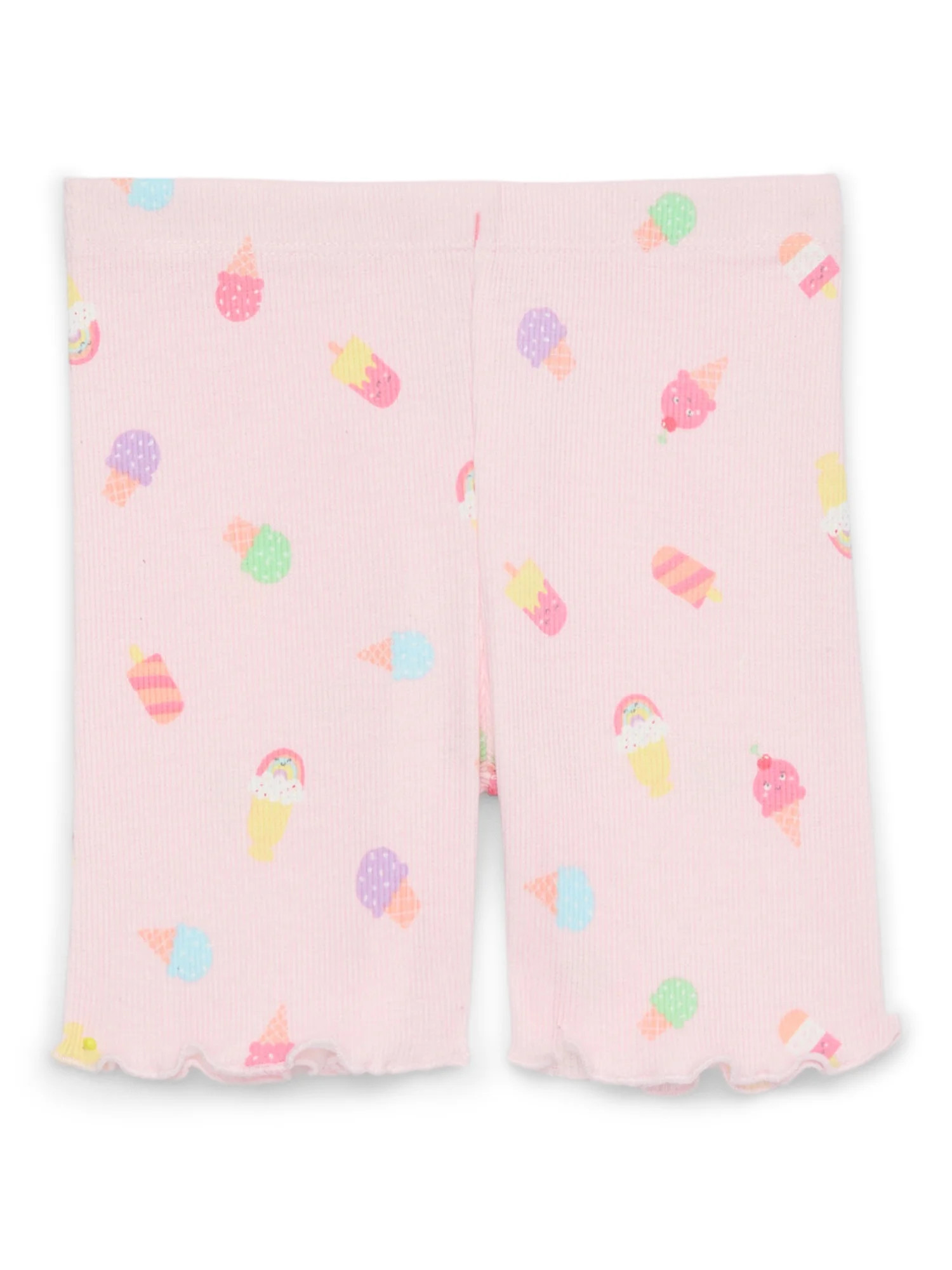 Garanimals Toddler Girl Printed Rib Biker Shorts with Lettuce Hem, Sizes 18M-5T | Walmart (US)