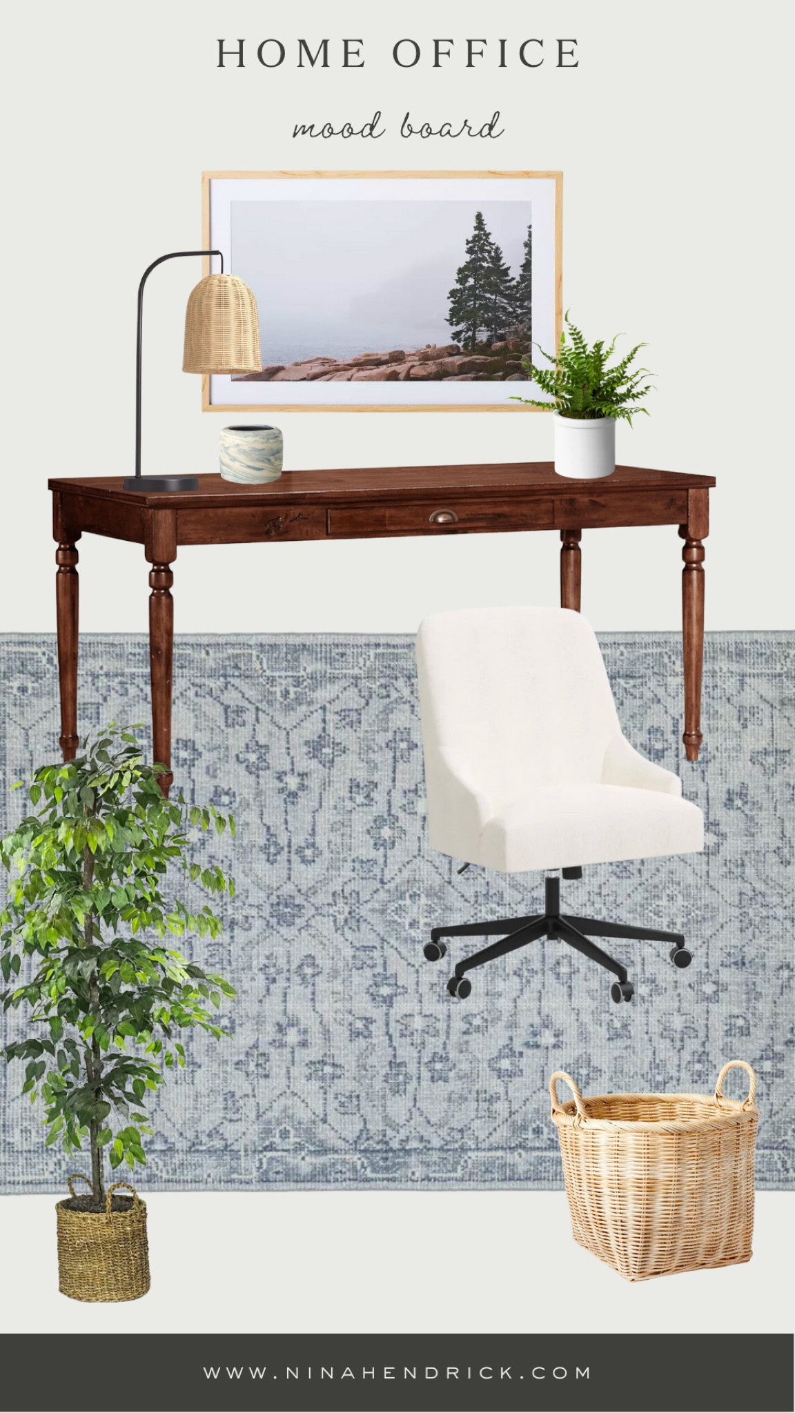 Cool and calming home office inspiration! 

#LTKhome