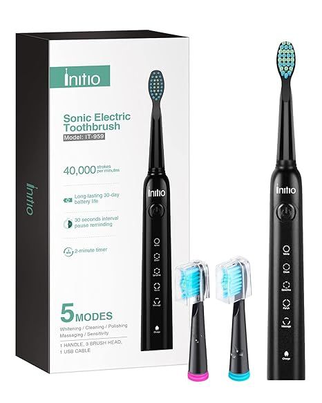 Sonic Electric Toothbrush for Adults, Initio Rechargeable Toothbrush with Smart Timer, 5 Modes, 3... | Amazon (US)