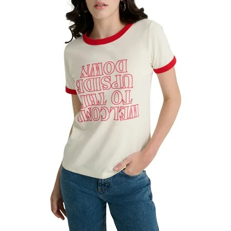 Wrangler® x Stranger Things Welcome to the Upside Down Ringer Tee | Walmart (US)