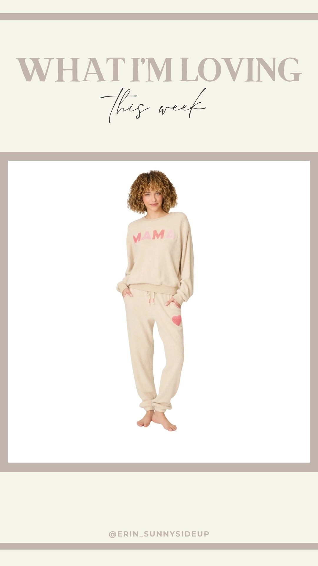Love these pjs.. would also be a cute Mother’s Day gift! 💗 Clearly in the mood to be comfortable lately 😂