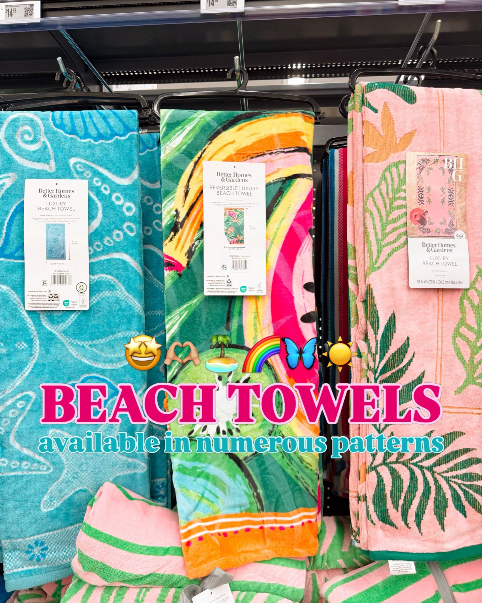 New Walmart arrivals! Walmart COLORFUL beach towels! 🌈🩵🦋