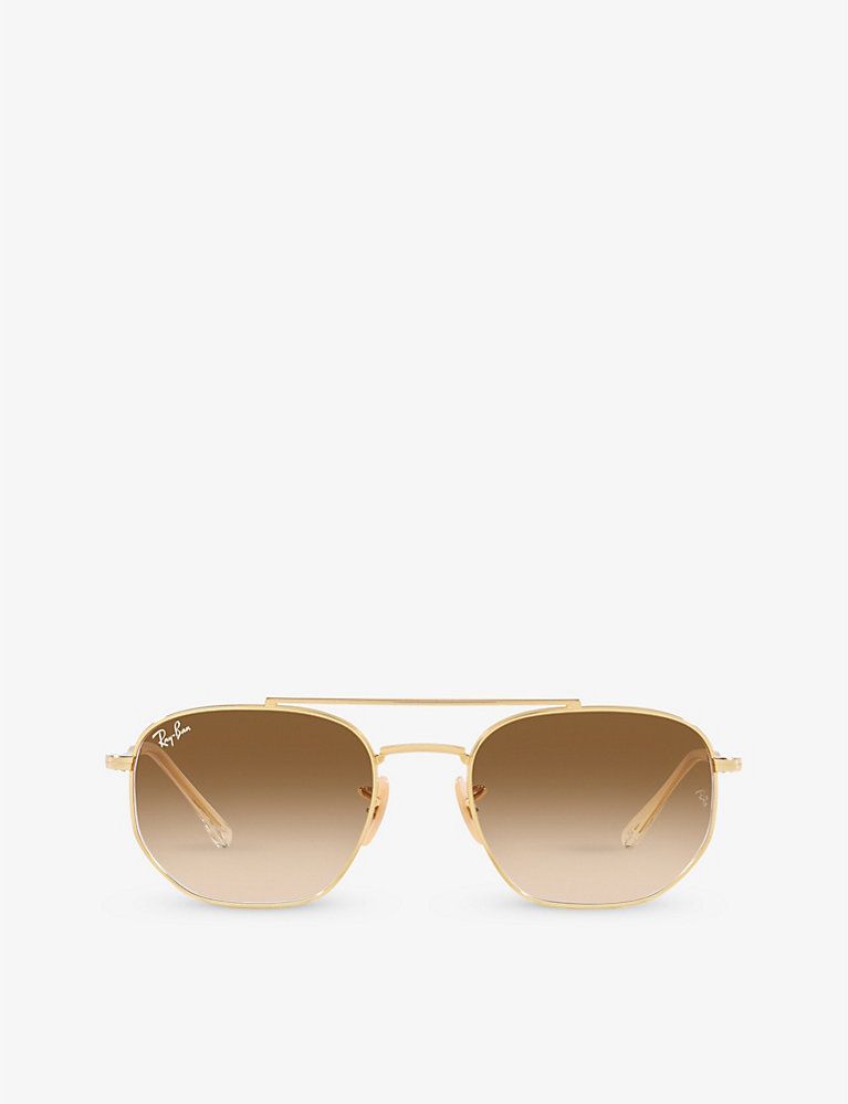 RB3707 faceted-shape metal sunglasses | Selfridges