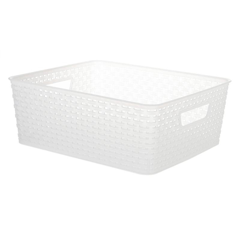 Clear Crossover Weave Storage Basket, Medium | At Home