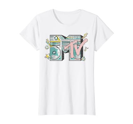MTV Logo Vintage I Want My Boombox Graphic T-Shirt | Amazon (US)