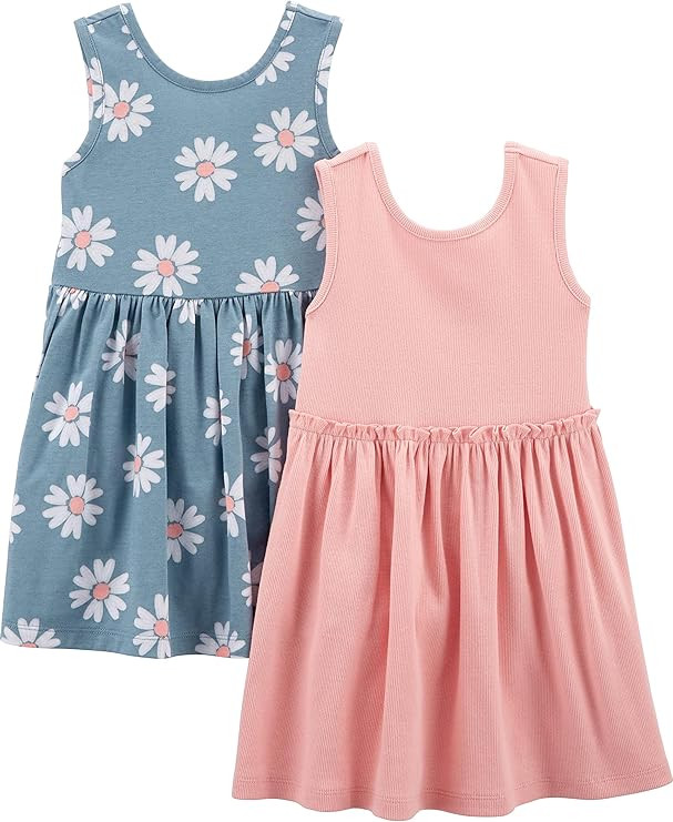 Simple Joys by Carter's Girls' Short-Sleeve and Sleeveless Dress Sets, Pack of 2 | Amazon (US)