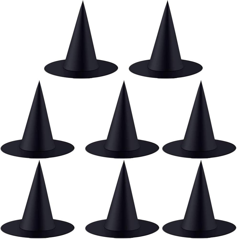 MAITING 8 Pack Witch Hats, Black Witch Hats Hanging, Halloween Black Witch Hat Witch Cap Costume ... | Amazon (US)
