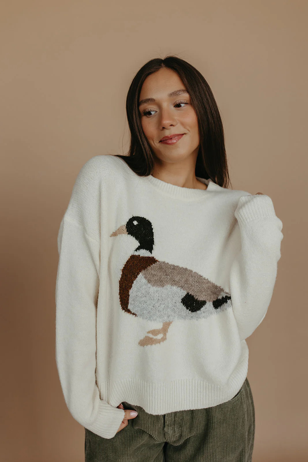 THE HUEY DUCK SWEATER IN CREAM | Pink Desert