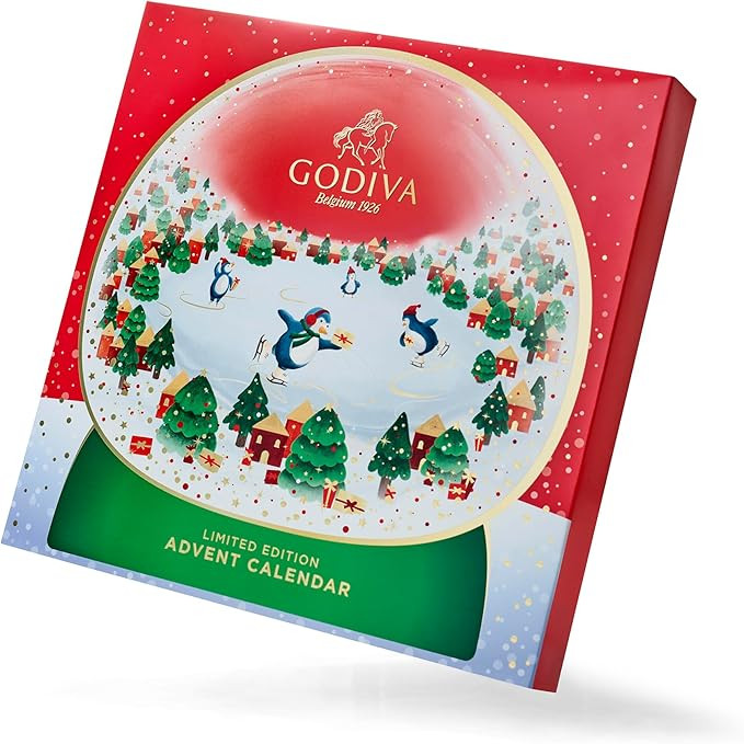 Godiva Chocolatier 2024 Deluxe Snowglobe Advent Calendar - Limited Edition 24-Piece Dark Milk Cho... | Amazon (US)