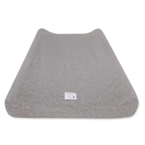 Solid Jersey Knit BEESNUG® Organic Cotton Changing Pad Cover - Heather Grey | Burts Bees Baby