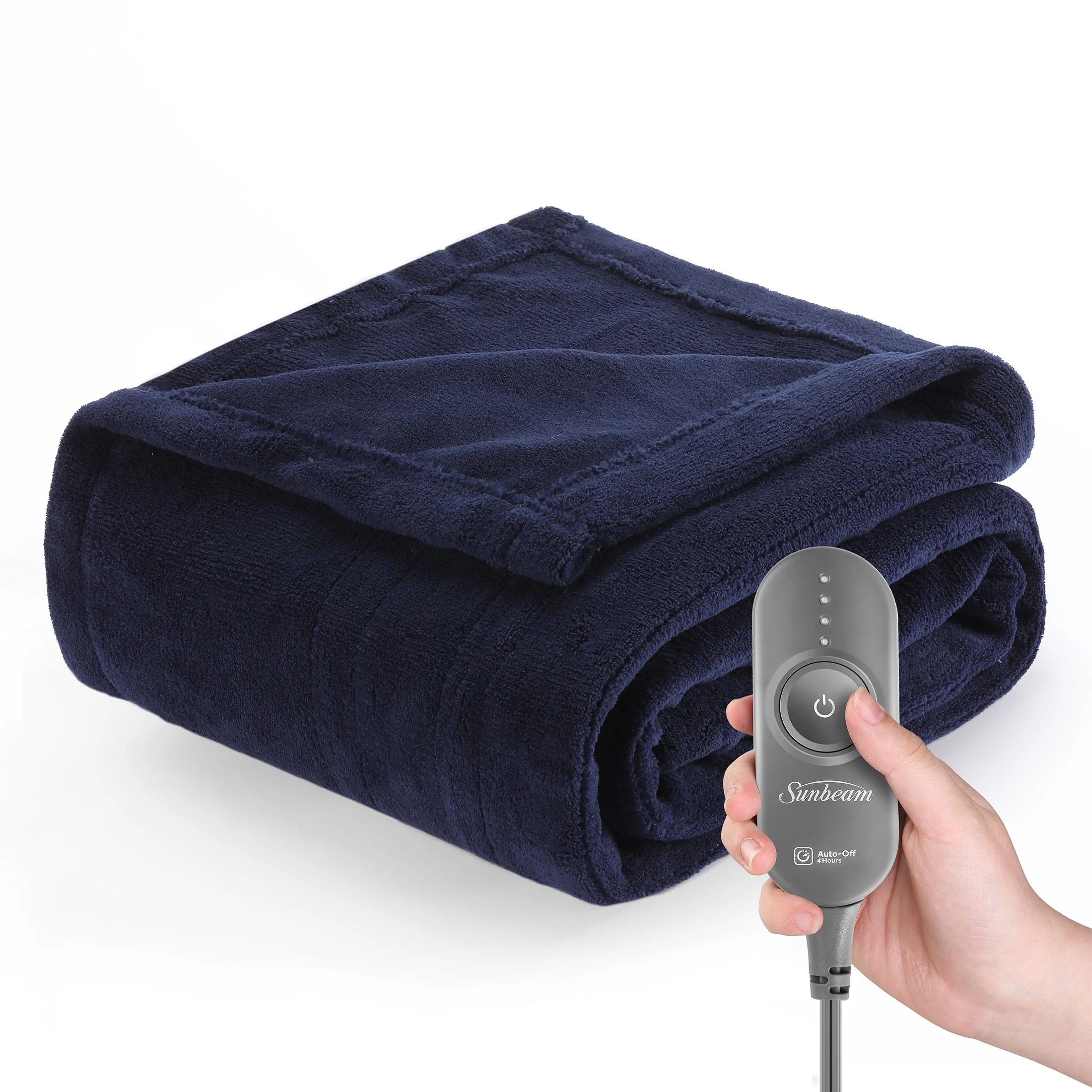 Sunbeam Microplush Electric Heated Throw Blanket, Poseidon Blue, 50" x 60" | Walmart (US)