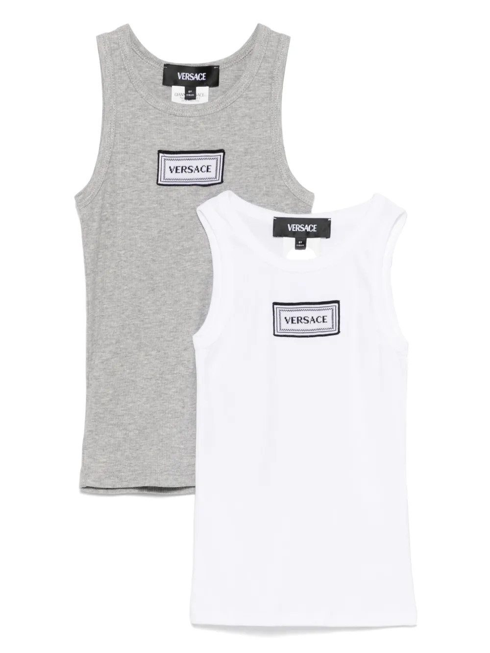 Versace Kids logo-embroidered tank tops (pack of two) - White | Farfetch Global