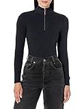 Tommy Hilfiger Women's 1/4 Zip Mockneck Solid Cotton Sweater | Amazon (US)
