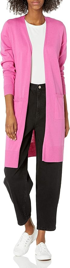Amazon Essentials Women's Lightweight Longer Length Cardigan Sweater (Available in Plus Size) | Amazon (US)