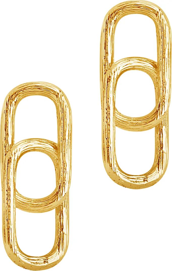Sterling Forever Textured Chain Link Stud Earrings | Nordstrom | Nordstrom