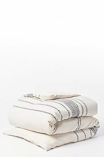 Coyuchi Rippled Stripe Organic Duvet Cover | Anthropologie (US)