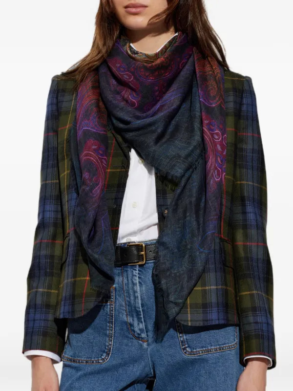 Paisley-print frayed-edge shawl | Farfetch Global