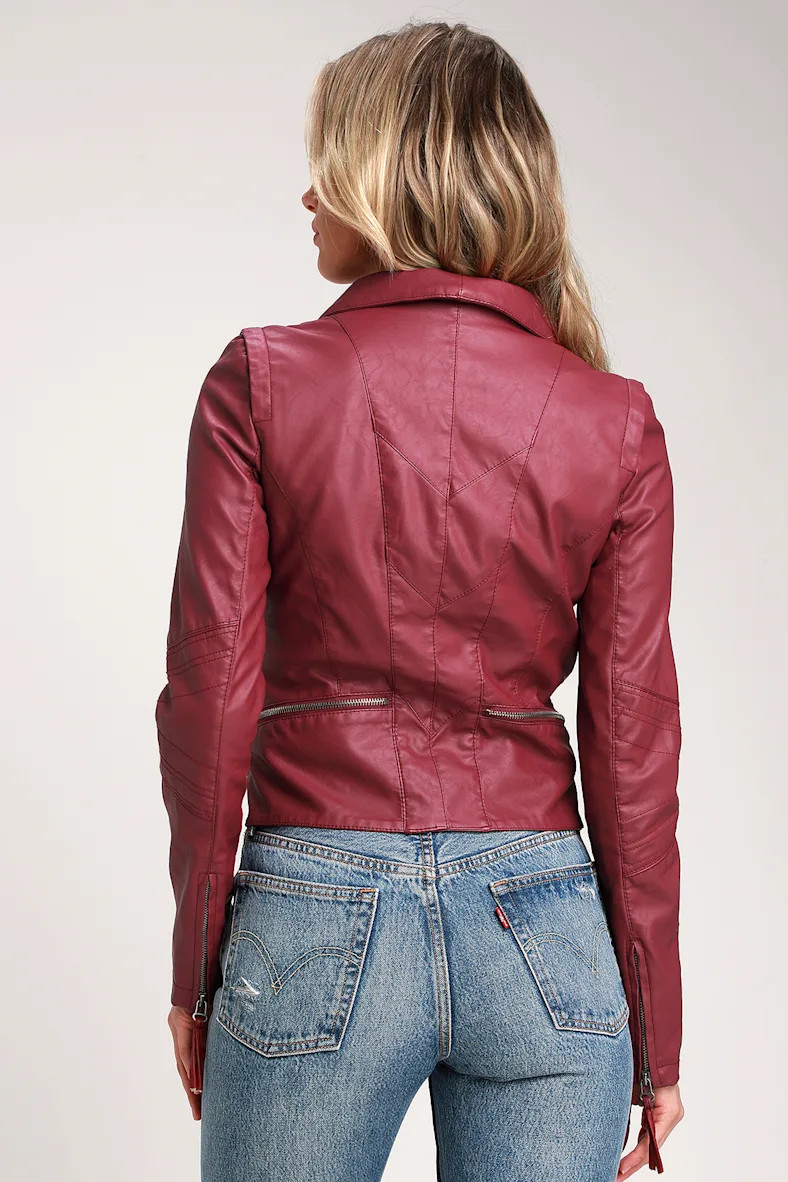 Up on a Tuesday Burgundy Vegan Leather Jacket | Lulus (US)