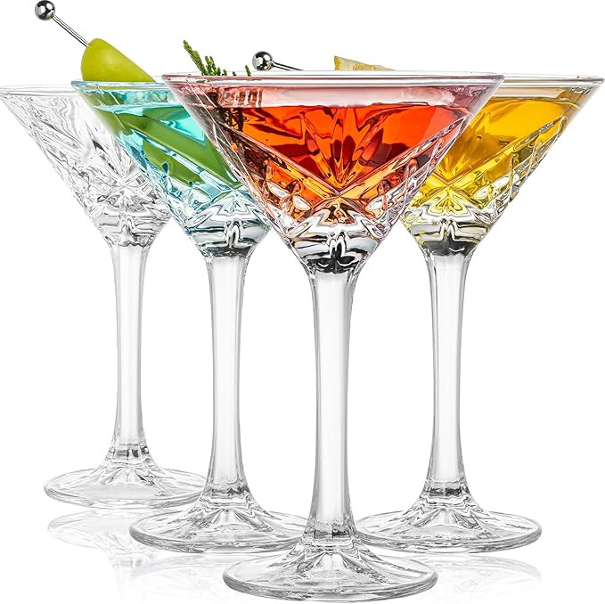 Vintage Martini Glasses, Set of 4 Crystal Coupe Glasses, 4oz Stemmed Cocktail Glasses, Margarita ... | Amazon (US)