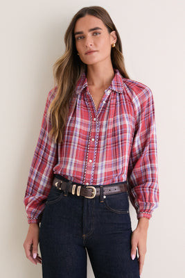 Plaid Burgundy Alice Top | Tuckernuck (US)