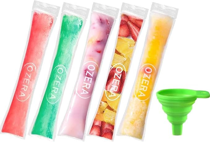 Popsicle Bags 180 Pack Ice Pop Bags Disposable Popsicle Pouches with Silicone Funnel, DIY Popsicl... | Amazon (US)