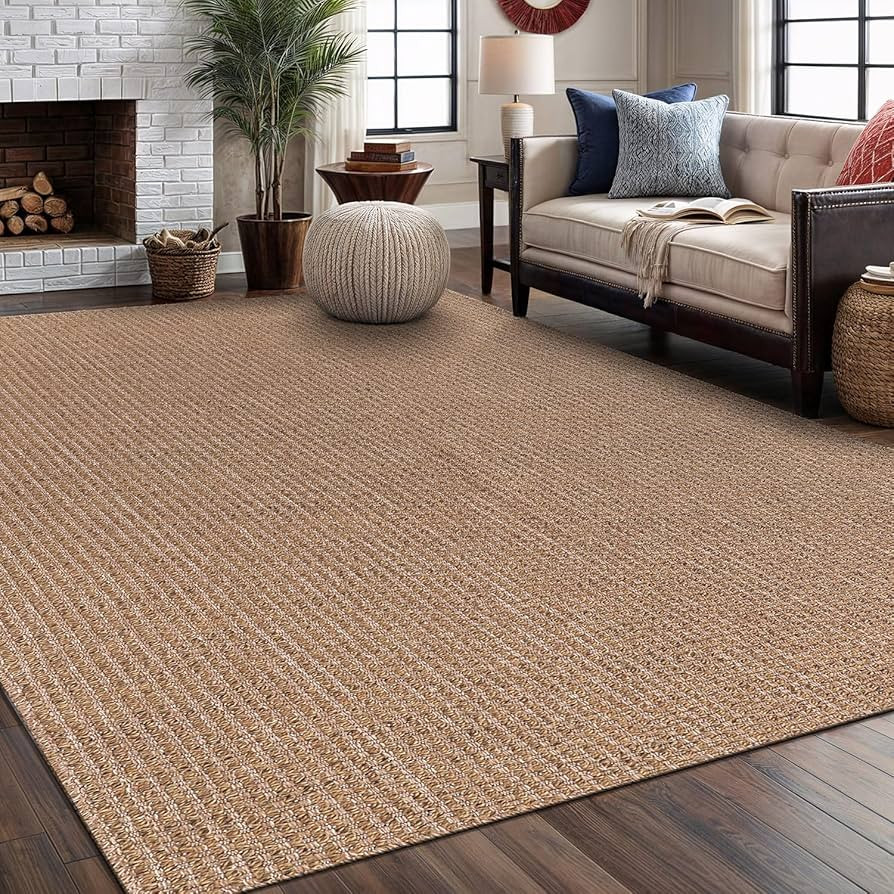 Easy Jute Rug 4x6, Indoor Outdoor Natural Color Farmhouse Area Rugs for Living Room, Kitchen Rug ... | Amazon (US)