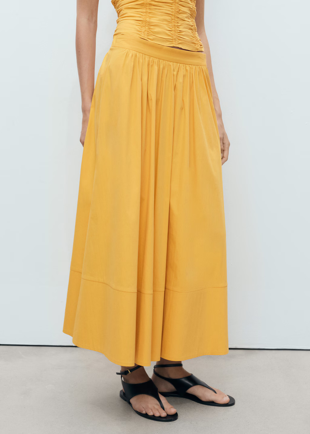 Long gathered skirt - Women | MANGO USA | Mango (US/MX/AU)