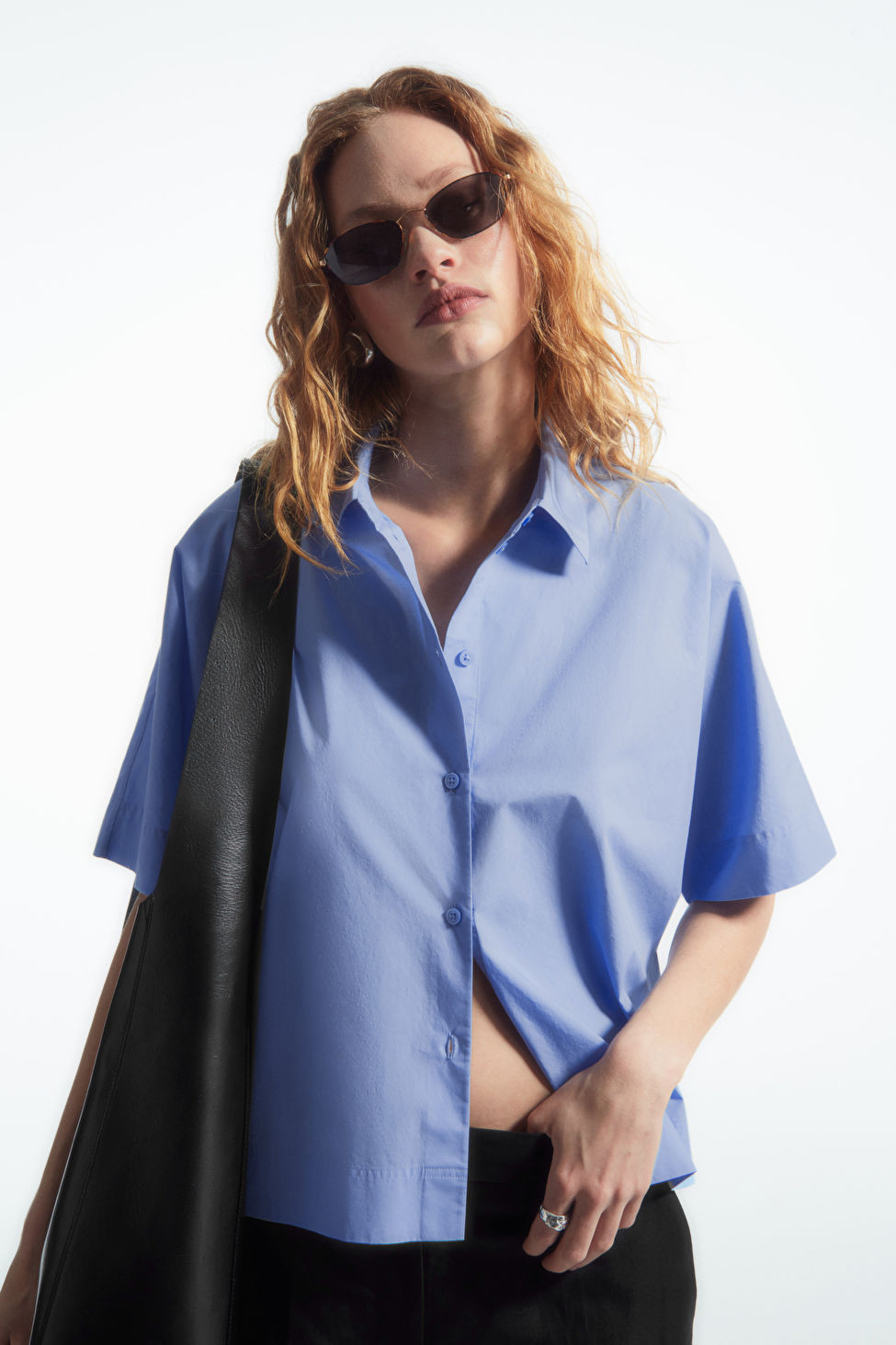 BOXY SHORT-SLEEVED POPLIN SHIRT | COS UK
