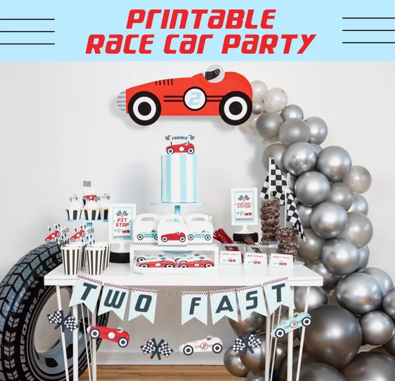PRINTABLE Vintage Race Car Party Bundle Race Car Party in a | Etsy | Etsy (US)