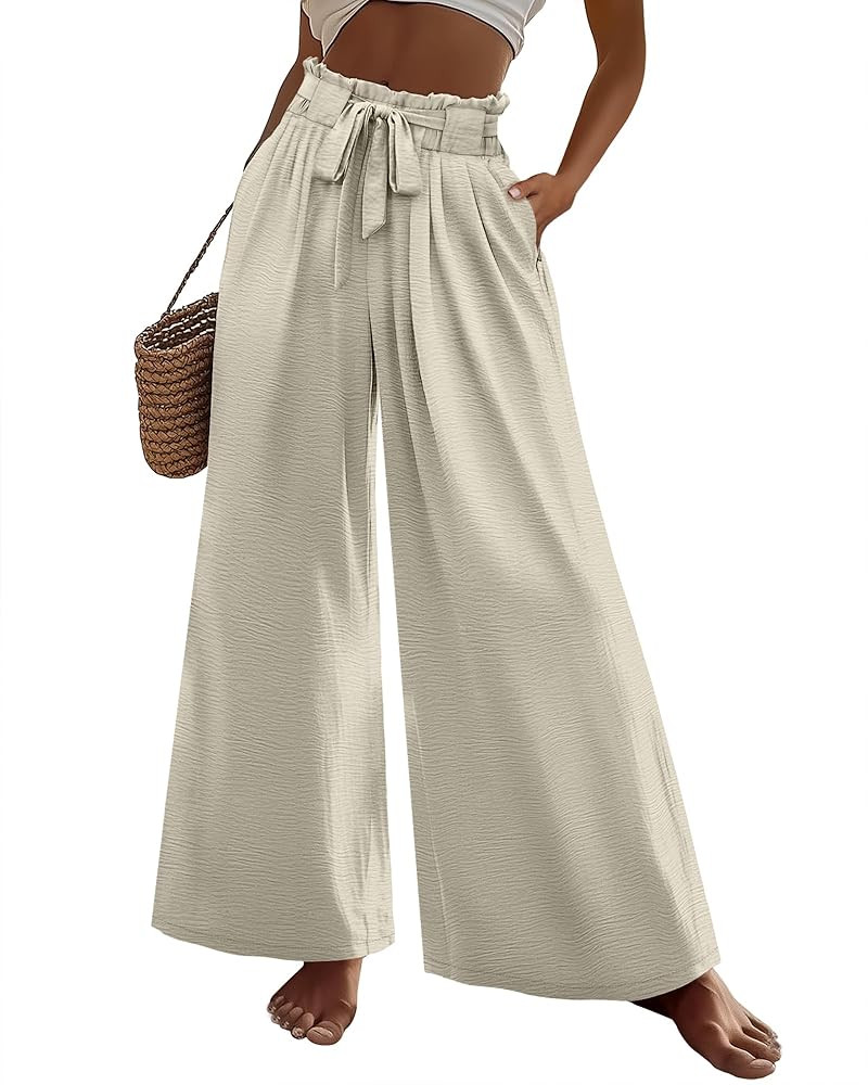 Ficerd Wide Leg Pants Palazzo High Waisted Loose Baggy Trousers | Amazon (US)