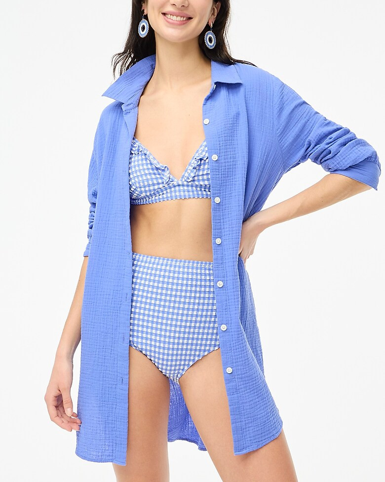 Gauze button-down cover-up | J.Crew Factory