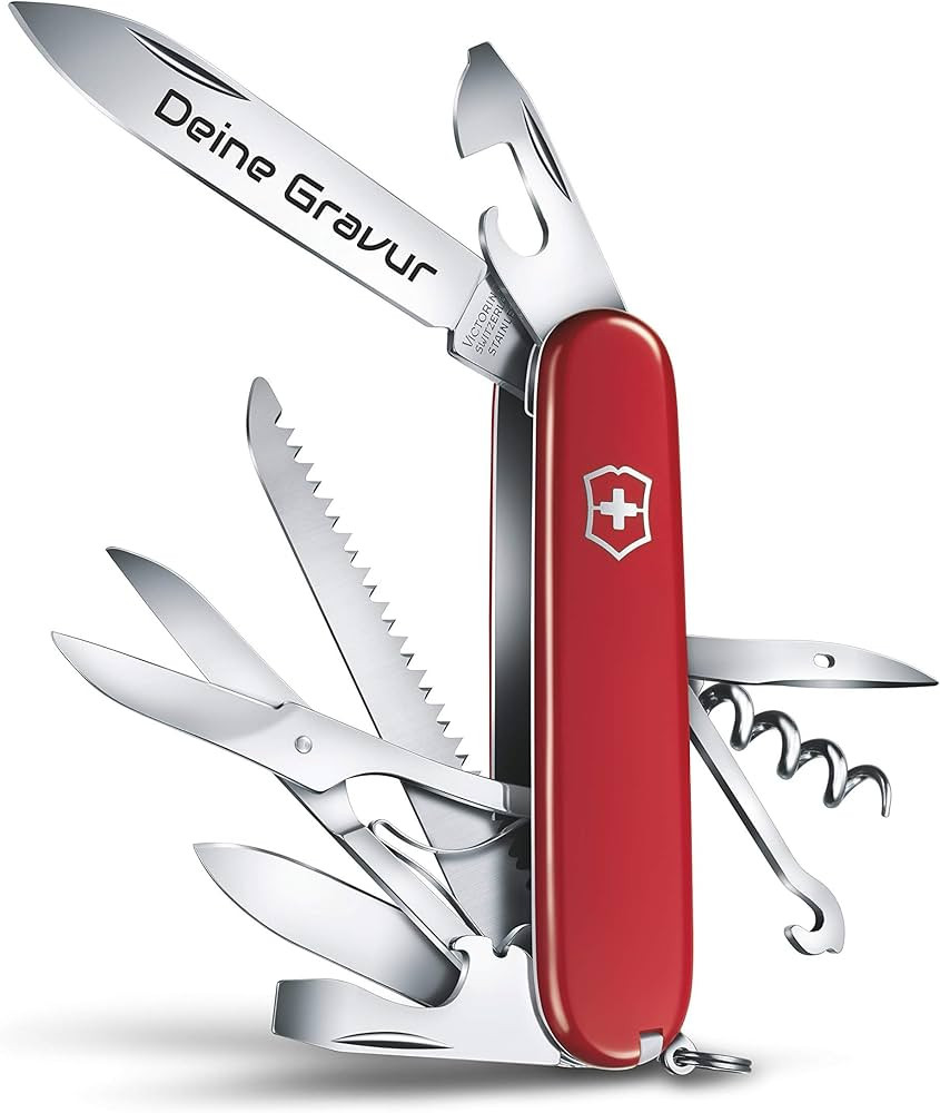 Victorinox Huntsman Swiss Army Knife, 15 Functions, Swiss Made Pocket Knife with Large Blade, Scr... | Amazon (US)