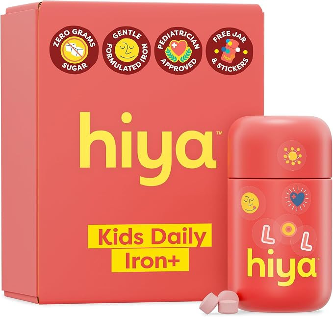 Hiya Iron+ Supplements for Kids - High Absorption Iron Supplement - Delicious Strawberry Flavor &... | Amazon (US)