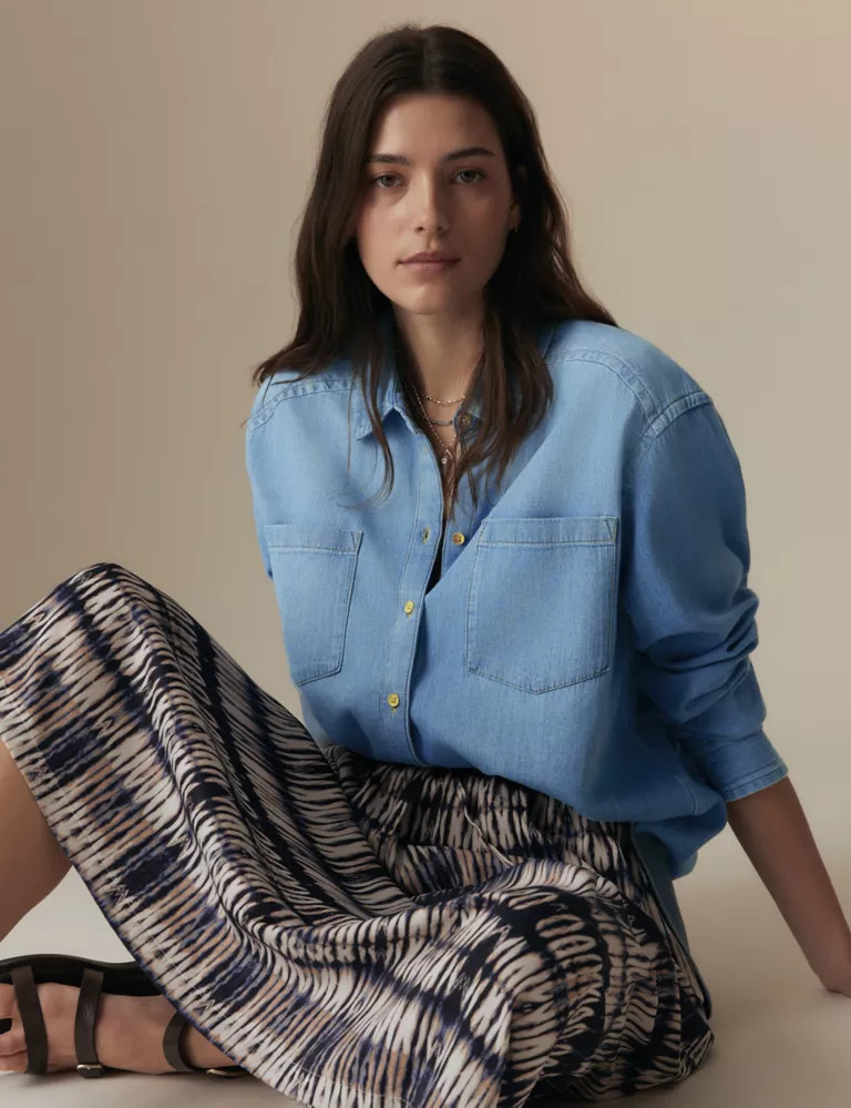 Denim Collared Relaxed Shirt | Marks & Spencer (UK)